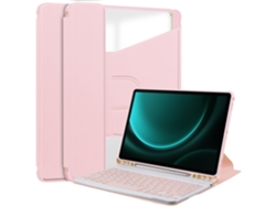 Funda con teclado Bluetooth compatible con Redmi Pad SE de 11 pulgadas, color rosa SIURN