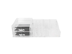 Caja de almacenamiento acrílica para joyas y maquillaje con expositor