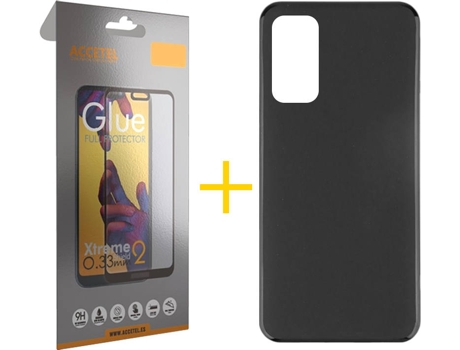 Kit Funda + Protector de Pantalla Huawei P Smart 2021 ACCETEL Liso Negro
