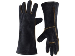 2026-guantes De Cuero Resistentes Al Calor 932°f Para Soldadura Barbacoa Cocina Horno Jardinería Negro