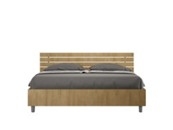 Cama con Cabecero y Almacenamiento Contenedor Inclinado Lamas ITYHOME Marrón (160x200)