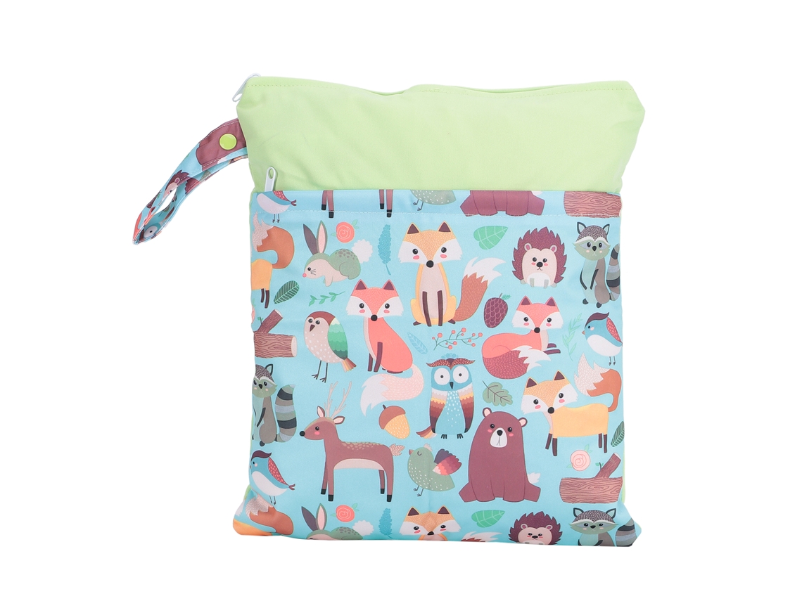 Bolso Cambiador Para Bebé Con Dos Cierres De Cremallera, Diseño De Dibujos Animados, Para Guardar Ropa Húmeda Y Seca.