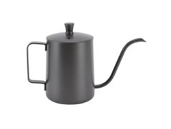 Cafetera de acero inoxidable con pico fino en forma de ganso, taza portátil, 350 ml, PTFE, negra, otros