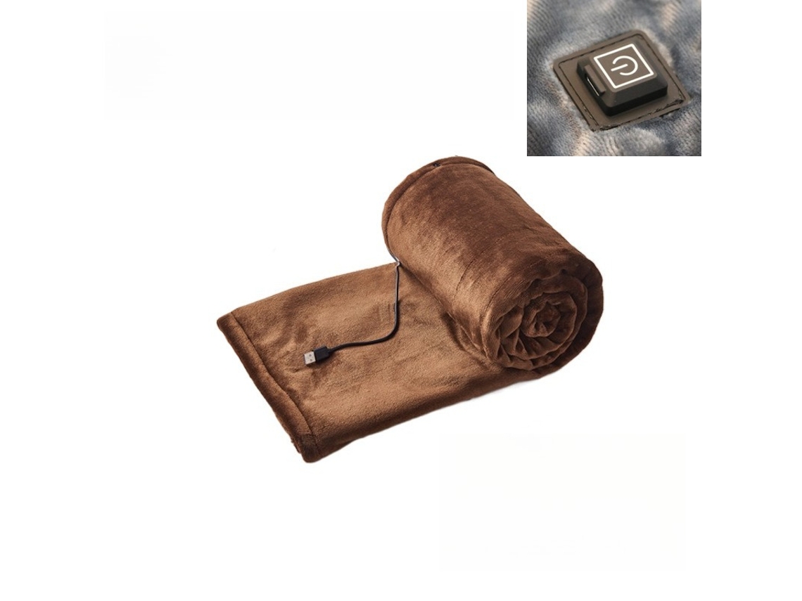 Manta Eléctrica, Manta De Felpa Calentada Por Usb, Temperatura Ajustable (marrón - 160x80cm) Cuich