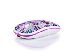 Ratón YIZHOOD Inalámbrico Bluetooth 5.0 2.4G Ratón Portátil USB Ultrafino Silencioso Recargable con Diamantes para PC Portátil Púrpura