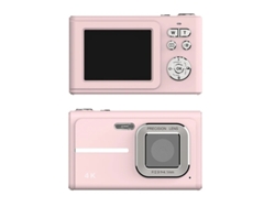 Cámara digital Bestvite CCD 4K HD estilo retro, tarjeta de memoria de 32 GB y batería recargable, color rosa
