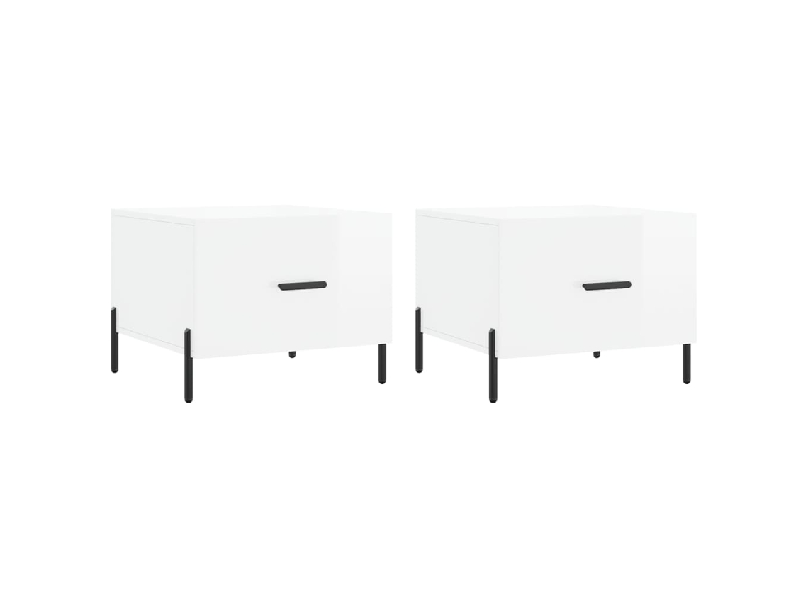 Mesas de Centro 2 Piezas 50x50x40 Cm Blanco Brillo MAISON EXCLUSIVE