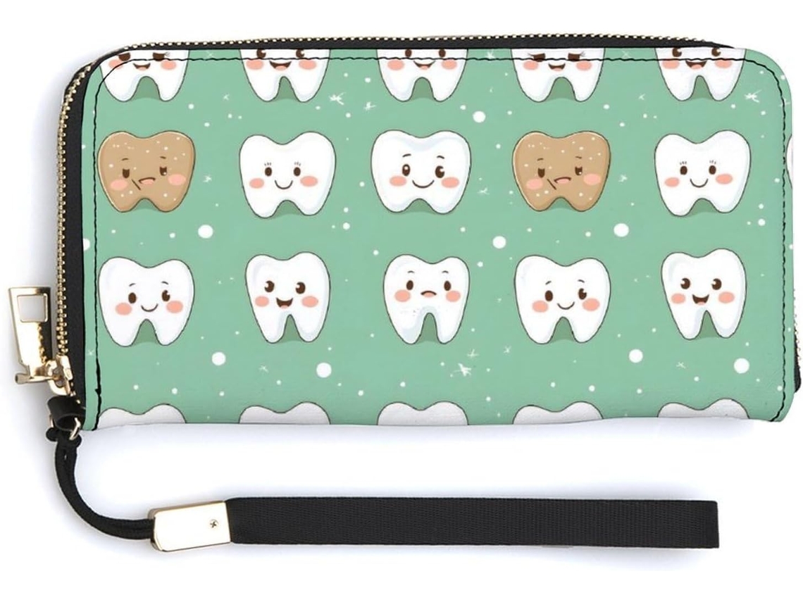 Cartera Cuero Con Cremallera Para Mujer Diseño Estampado