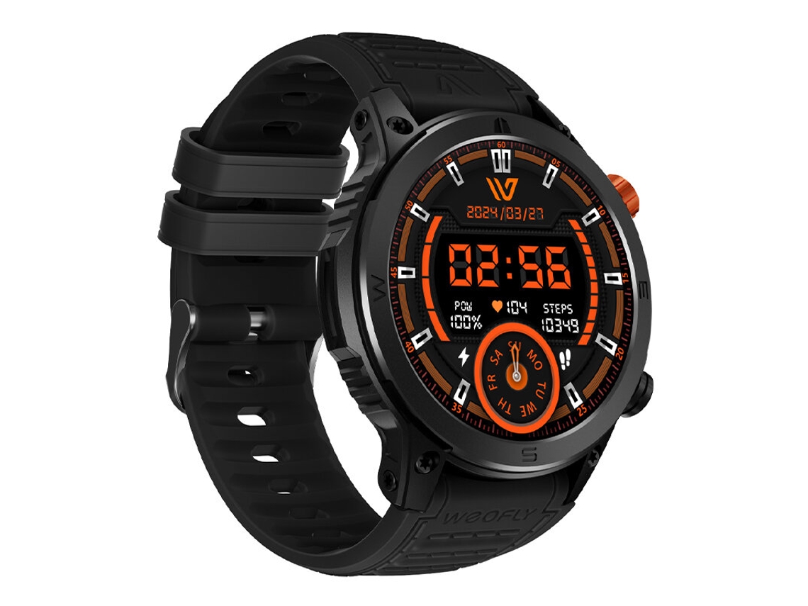 Reloj inteligente Weofly Conquer Black con pantalla AMOLED de 1,43 pulgadas, Bluetooth, llamadas, modos multideportivos, resistencia al agua IP68