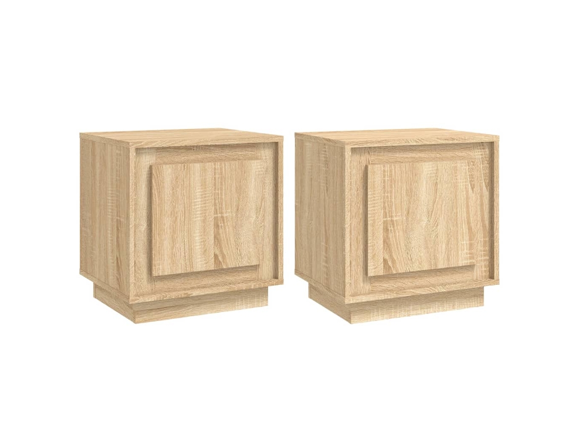 Mesitas de Noche 2 Pzs 44X35X45Cm Deriv. Madera Roble Sonoma