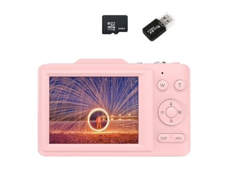 Cámaras Compactas para Estudiantes 4K Hd 48Mp 16X Zoom Antivibración 2.8 32G Tarjeta de Memoria Rosa VIGA EUROPE H16