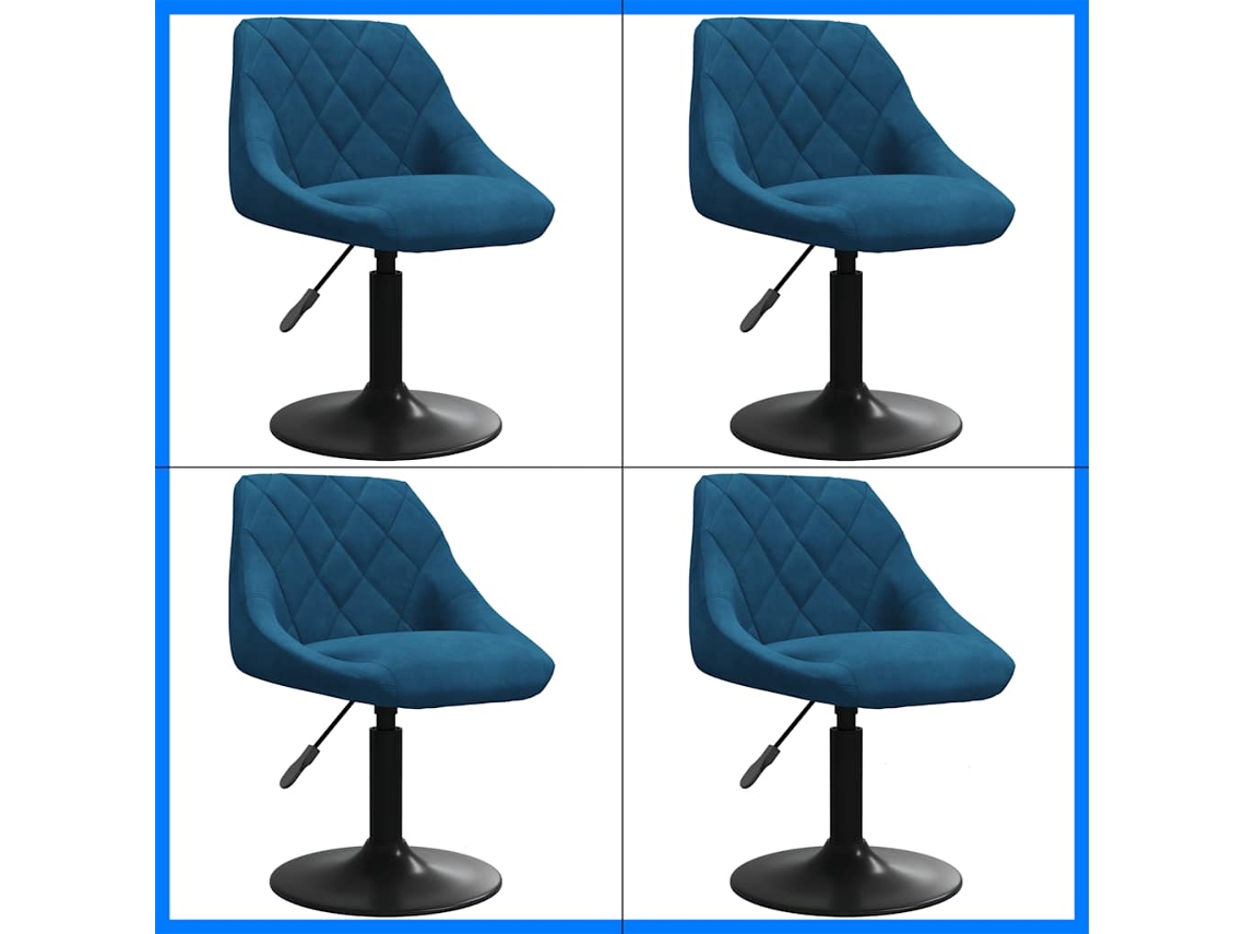 Maison Exclusive - Sillas De Comedor Giratorias 4 Unidades Terciopelo Azul