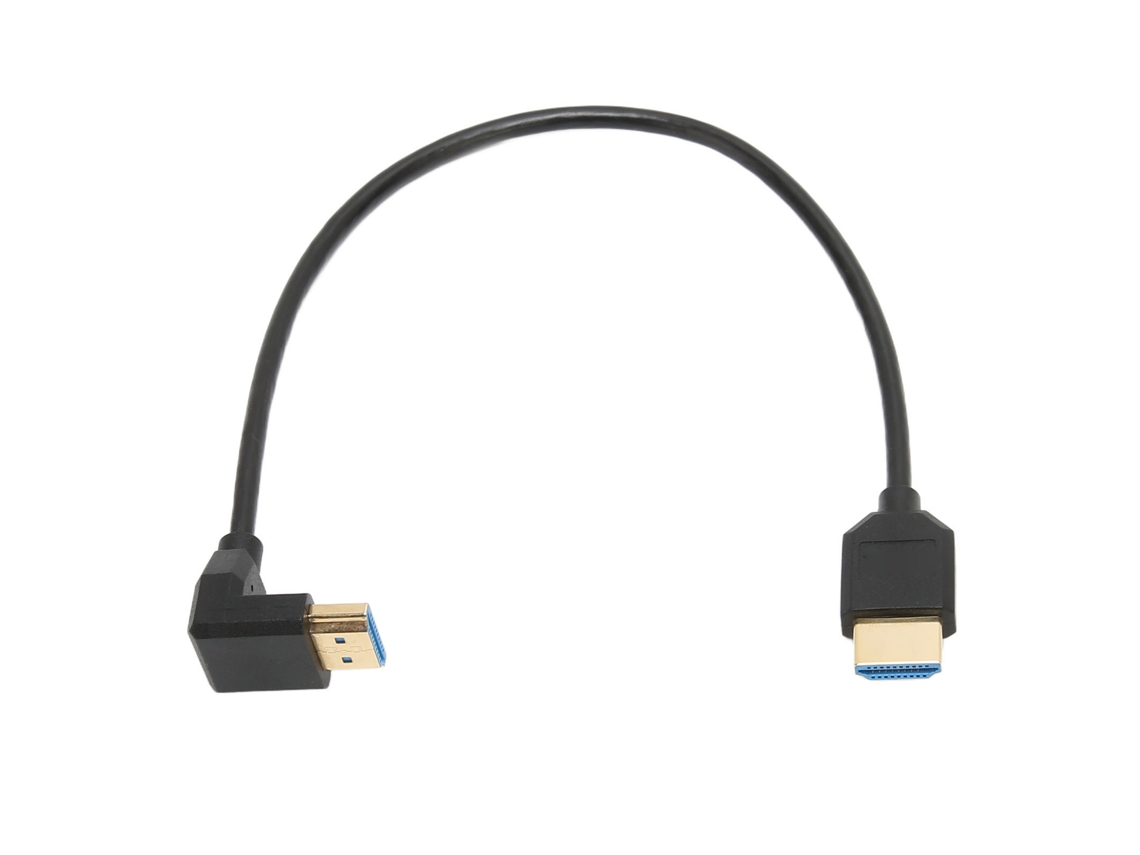 Cabo De Interface Multimídia Hd 90 Graus Para Laptop 8k 48gbps Micro Flexível Chapeado Dourado