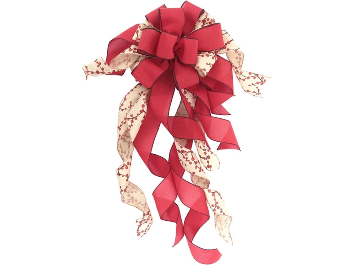 Adornos Para Árbol De Navidad, Estampado A Cuadros, Lazo Multicolor*