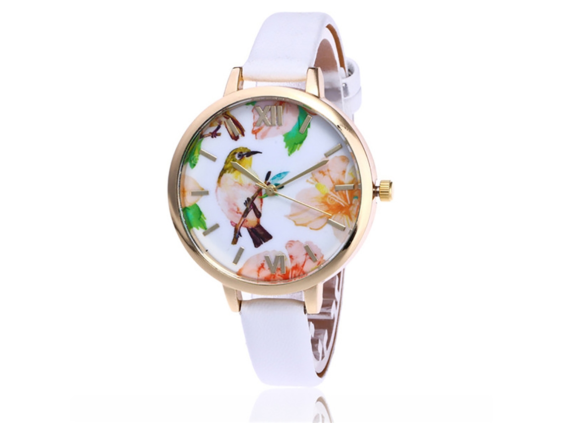 Reloj De Pulsera De Cuarzo Para Mujer Vansvar Con Esfera Redonda Y Correa Fina De Piel Sintética Blanca.