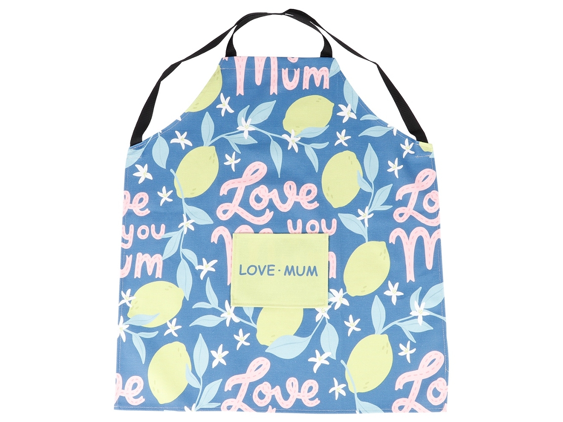 Delantal Algodón Lino Ajustable Con Bolsillo Estampado De Limón Para Cocina Cafetería Niño