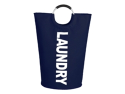 Cesta de ropa plegable grande, azul marino, lowmoose