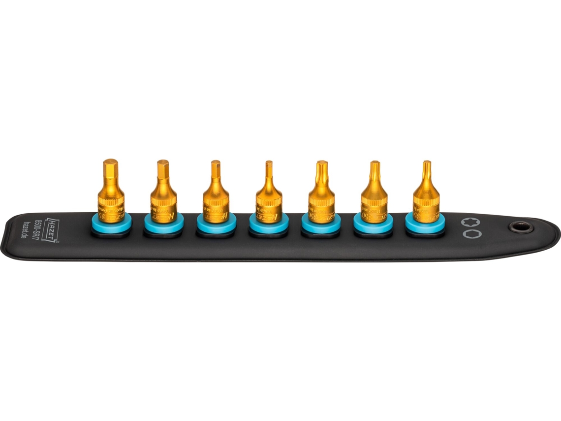 HAZET Smartrail Con 7 Ranuras 8500-Sr/7 Cuadrado Hueco 1/4 Pulgadas 6 3 Mm Perfil Torx Interior Perfil de Hexágono Interior T30 T20 T25