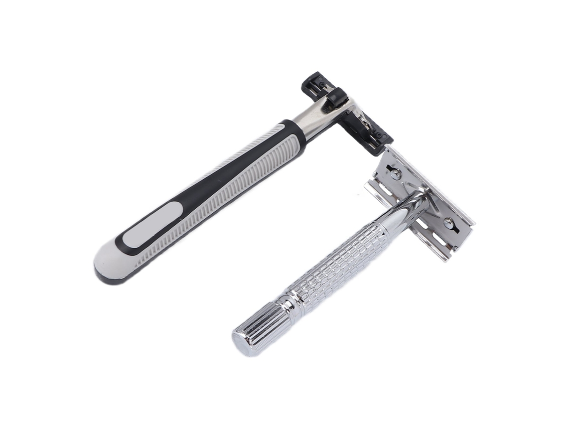 Afeitadora Manual De Acero Inoxidable Reutilizable Con 6 Cabezales 5 Cuchillas Para Hombres