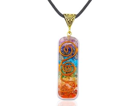 Colgante De Chakra - Collar De Resina Hecho A Mano Con 7 Piedras De Chakra Con Cordón Ajustable Para Mujeres Y Hombres Aliviar El Estrés Yoga Medit...