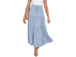 2026-falda Plisada Boho De Verano Para Mujer Asimétrica Midi Casual Color Sólido