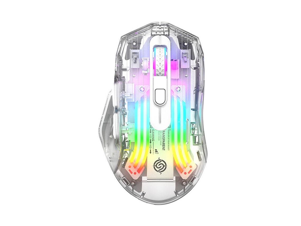 Ratón inalámbrico para juegos Yizhood BM530, compatible con Bluetooth, recargable, silencioso, USB, RGB, blanco