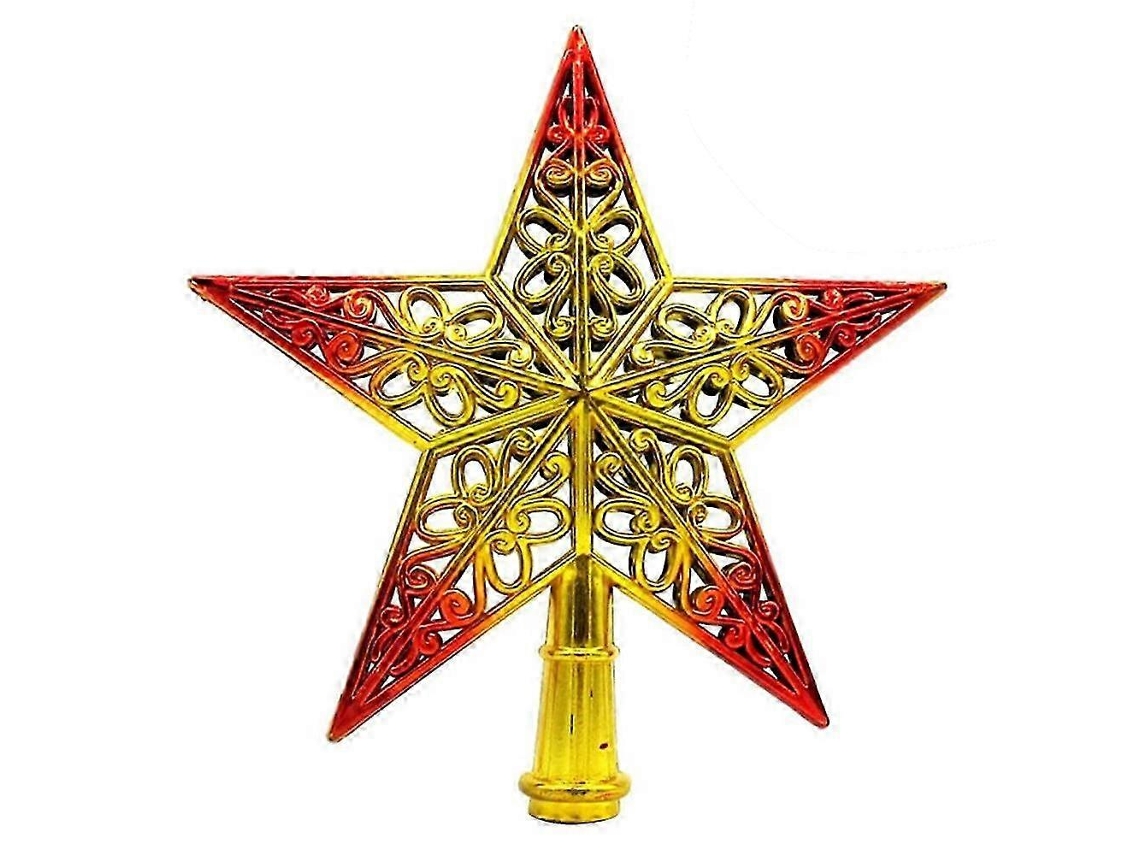 Estrella navideña brillante para la punta del árbol, estrella navideña hueca para decoración navideña, adornos para el hogar Hengjian