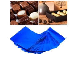100 Unidades de Empaque de Aluminio Azul 3x3 para Dulces y Chocolates