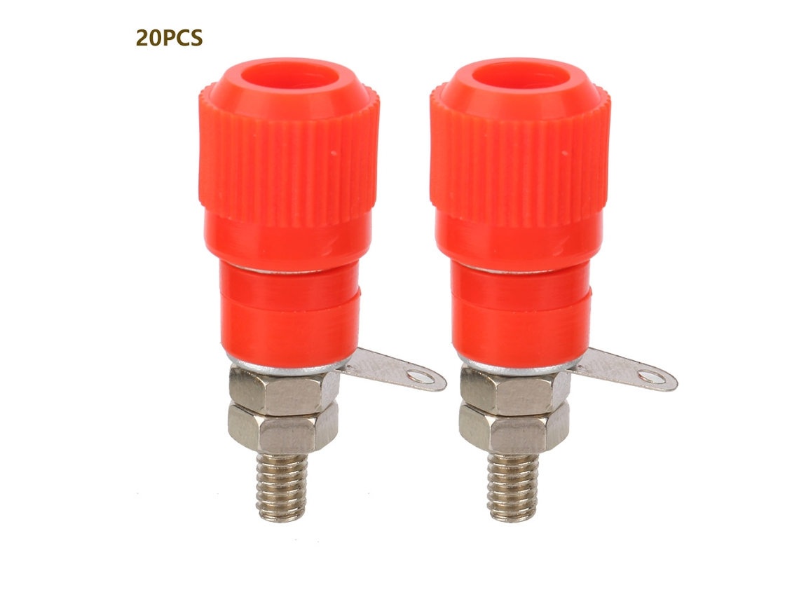 2026-as-20 Piezas Conector de terminal de conector de altavoz JS-910B Enchufe banana de cobre de 4 mm