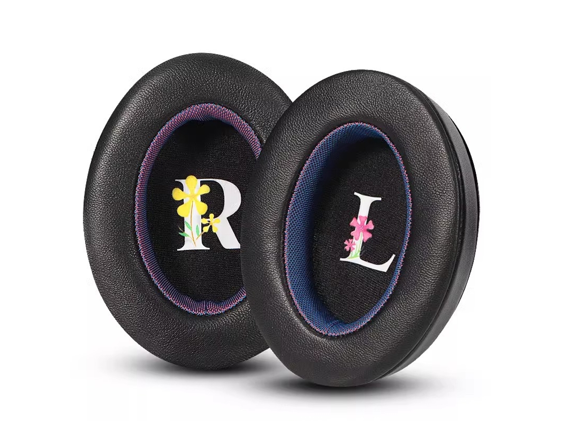 Protectores auditivos/fundas de espuma para auriculares Sony WH2000XM3, protectores auditivos de piel de cordero negros/morados de Yunzii (2 unidades)