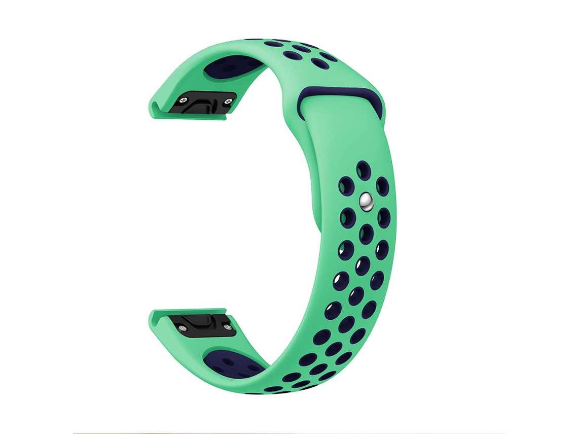 La correa Yuysan es compatible con el Garmin Fenix 876 en verde menta y azul medianoche.