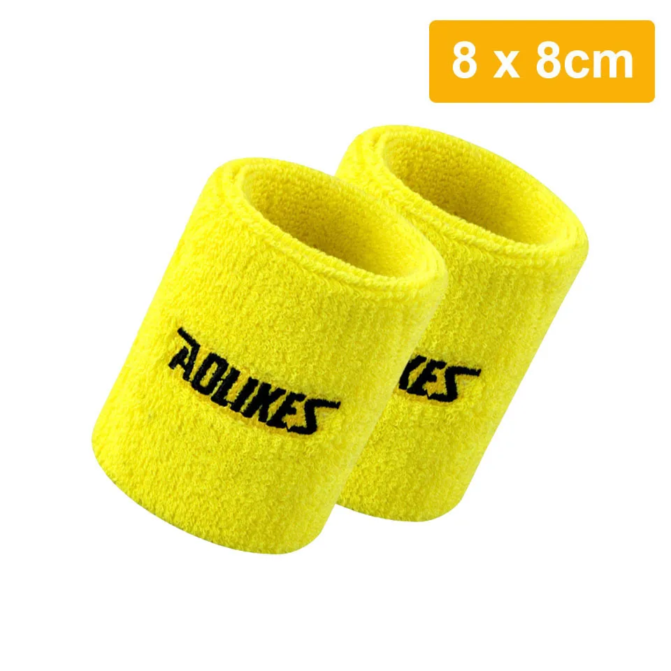 Pulsera deportiva (amarilla, 8x8 cm) con tecnología de absorción de humedad, ideal para tenis, baloncesto, correr y otros deportes unisex.