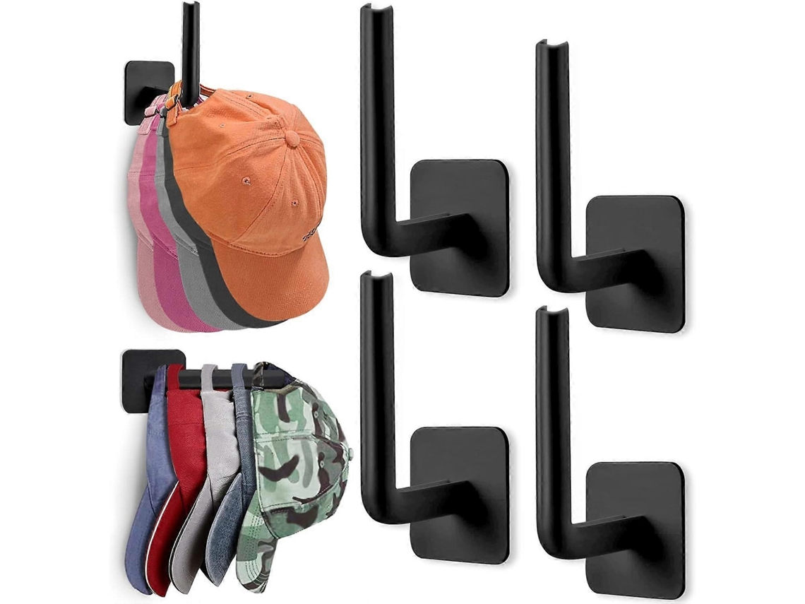 Rebe-porta Sombreros De Pared (4 Pack) Adhesivo Sin Taladrar Organizador Para Gorras Vaqueras Y Béisbol