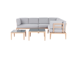 Conjunto de jardín esquinero de 6 piezas modular madera clara/gris claro BELIANI Rima iii