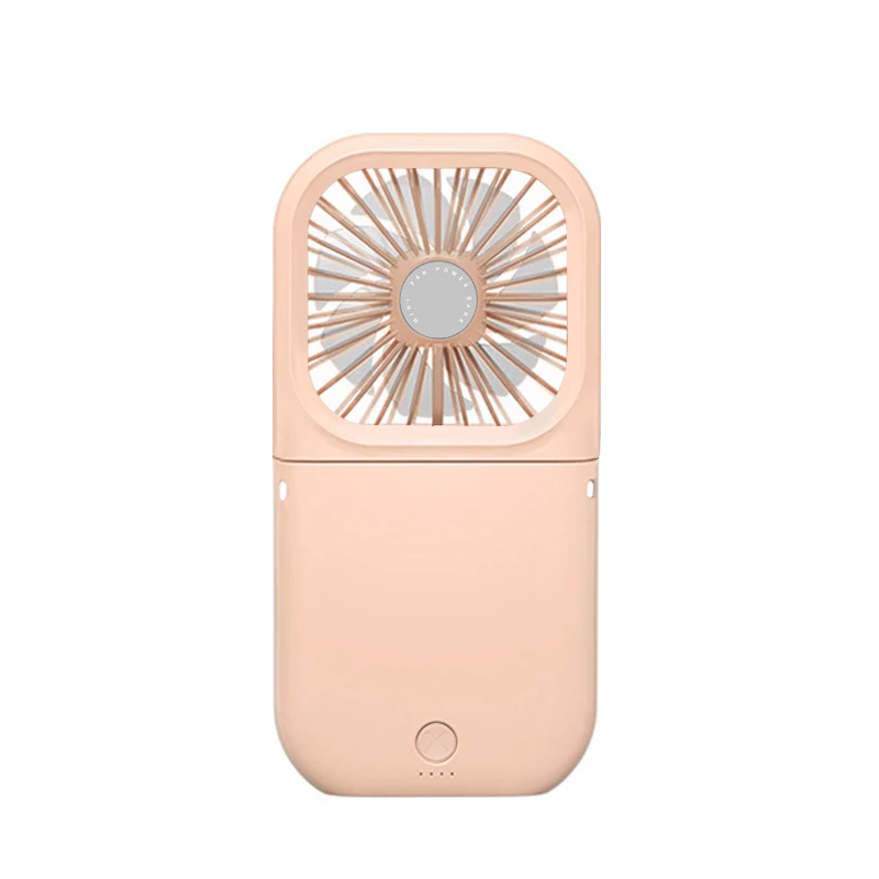 Ventilador Digital De Cuello Portátil (rosa), Batería Externa Usb Con Carga Rápida.