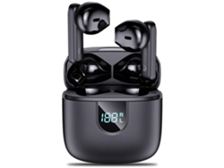 Auriculares YEMAESRE inalámbricos Pantalla de carga de graves profundos Bluetooth Cancelación de ruido Negro