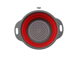 (rojo L) Cesta De Drenaje De Silicona Redonda Plegable, Se Puede Utilizar Como Canasta De Lavado, Filtro Y Escurridor.