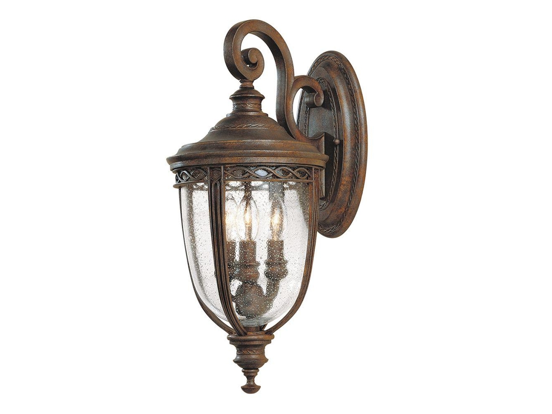 FEISS de luz de pared al aire libre (FE-EB2-M-BRB) Acero de brida inglés, vidrio prensado E14 3 bombillas
