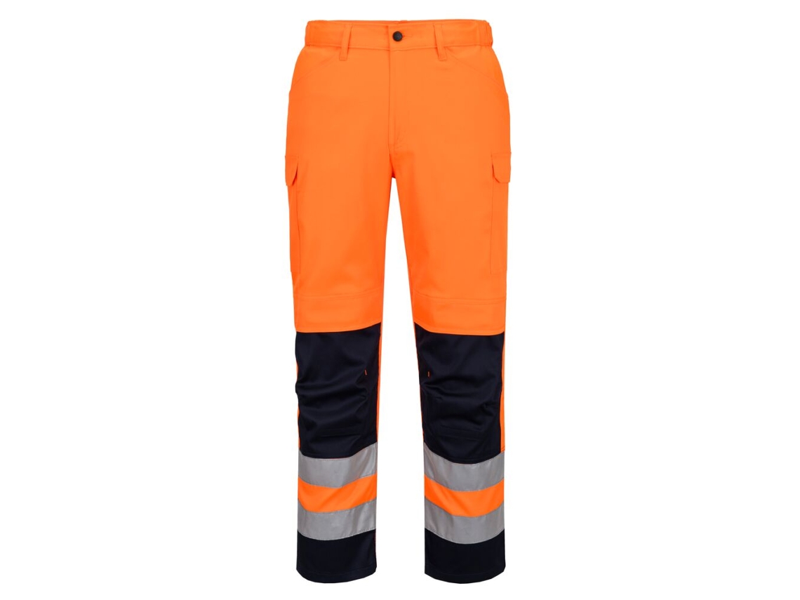 Pantalón Alta Visibilidad Con Paneles De Malla | Trabajo Ventilado Naranja/marino / 36