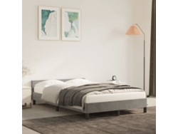 Estructura De Cama Sin Colchón Terciopelo Gris Claro 120x190 Cm