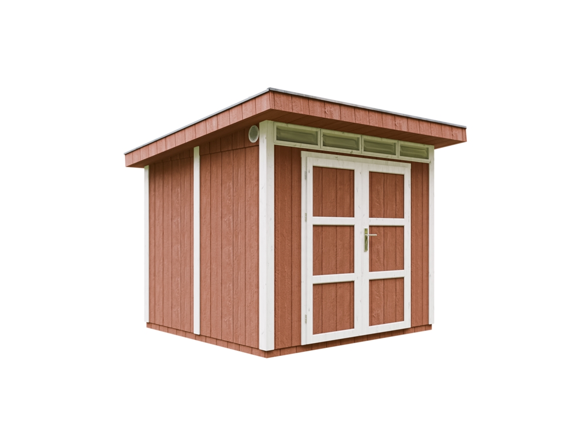 Caseta Jardin paneles a base de Madera LP SmartSide 5,9 m² con Suelo y Baldosas Bituminosas - L279xA294xA237 cm - TIMBELA M903A - REDWOOD RED