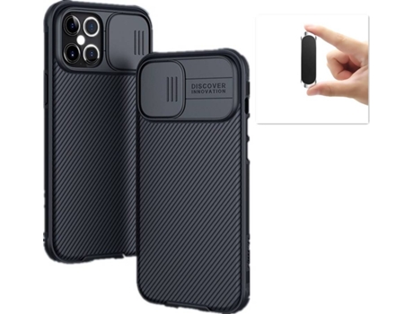 Carcasa y Soporte Iphone 12 Pro Max Camshield Nillkin (Negro)