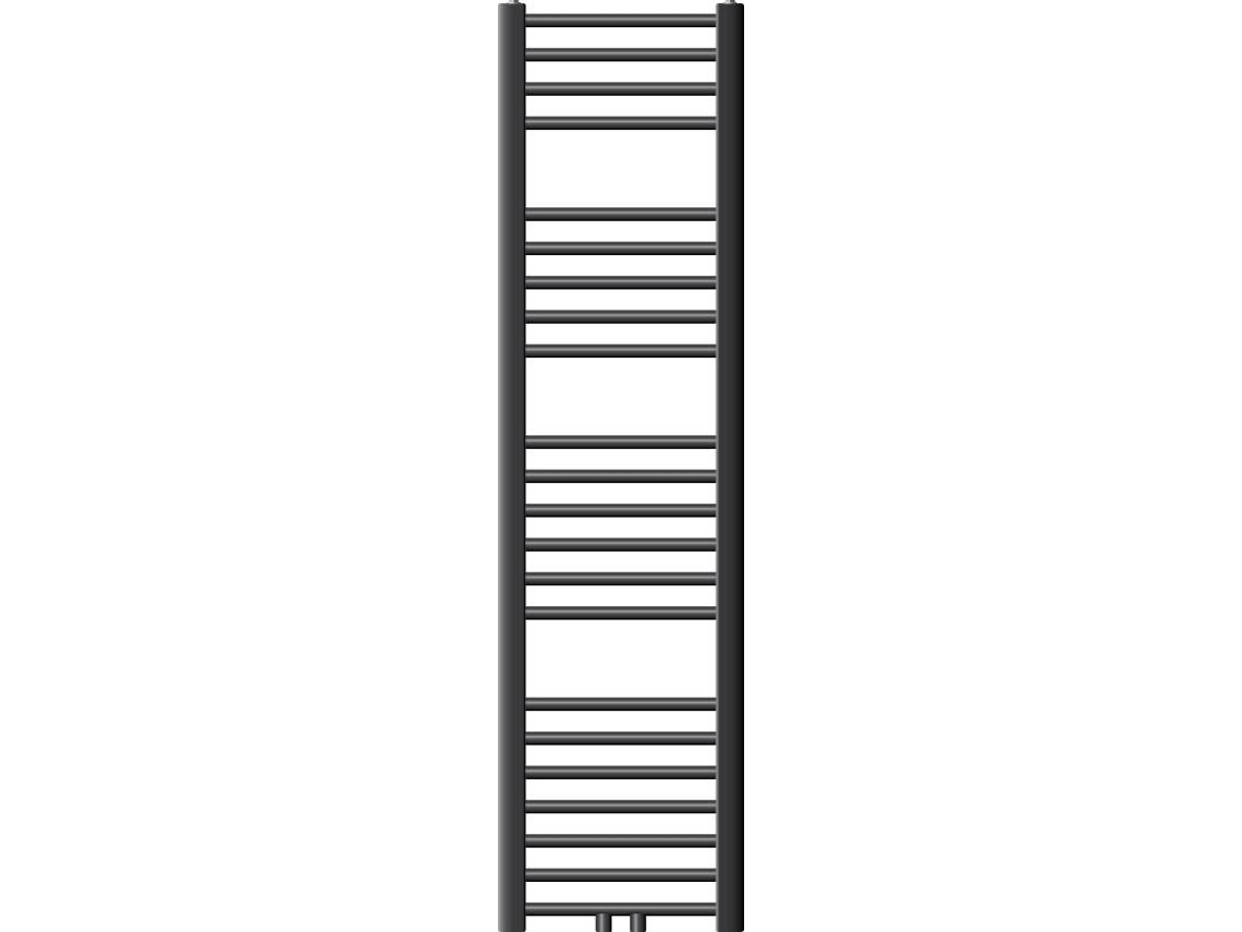 Radiador Toallero de Baño ECD Sahara con Conexión Central Antracita (Acero - 30 x 140 x 3 cm)