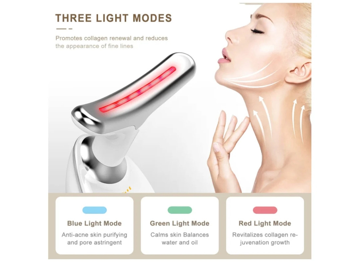 Dispositivo de belleza facial y de cuello Bestvite AM 1081, reafirmante facial, eliminación de arrugas del cuello, blanco