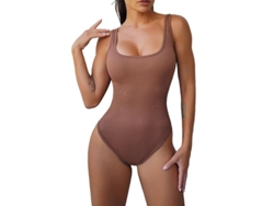 2026-body Shaper Para Mujer Control Abdominal Sin Mangas Sin Costuras Thong Modelo Moldeador