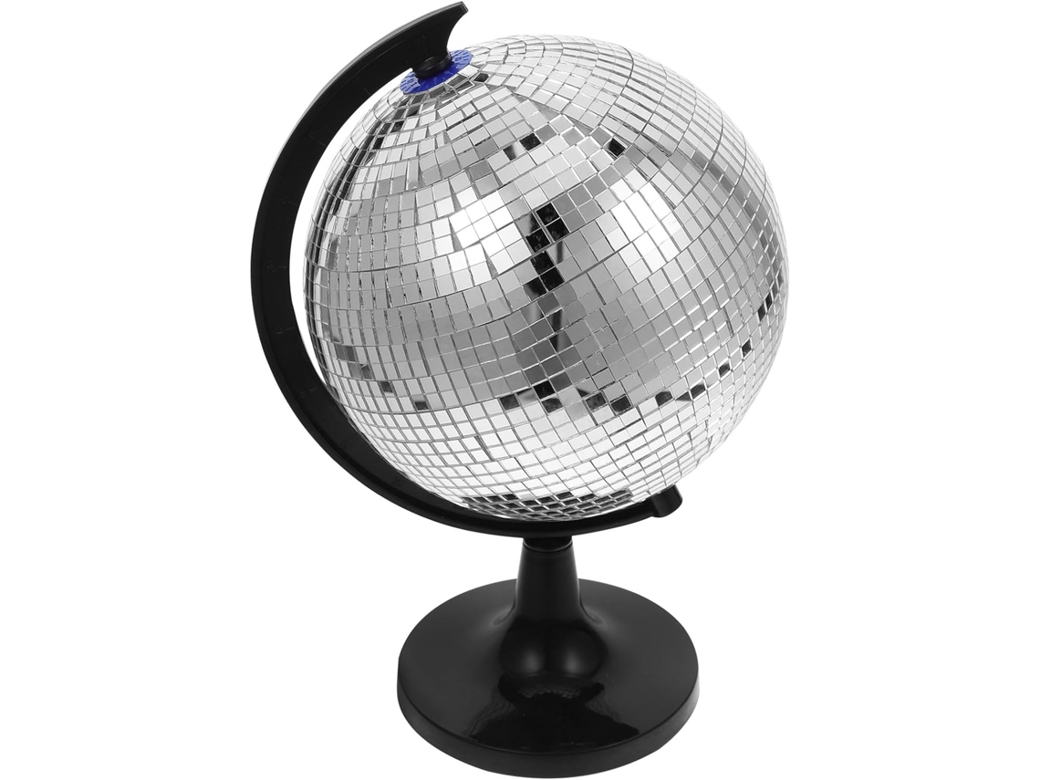 Decoración de escenario de discoteca de cristal giratorio, adorno creativo, duradero, con forma de globo terráqueo, centro de mesa con espejo para dormitorio GOKOCO