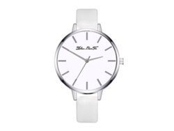 Reloj De Pulsera Analógico De Cuarzo Para Mujer, De Aleación, Con Esfera Redonda Blanca Moderna.