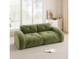 Sofá modular de 2 plazas sin estructura, de chenilla con espuma 32D, color verde.