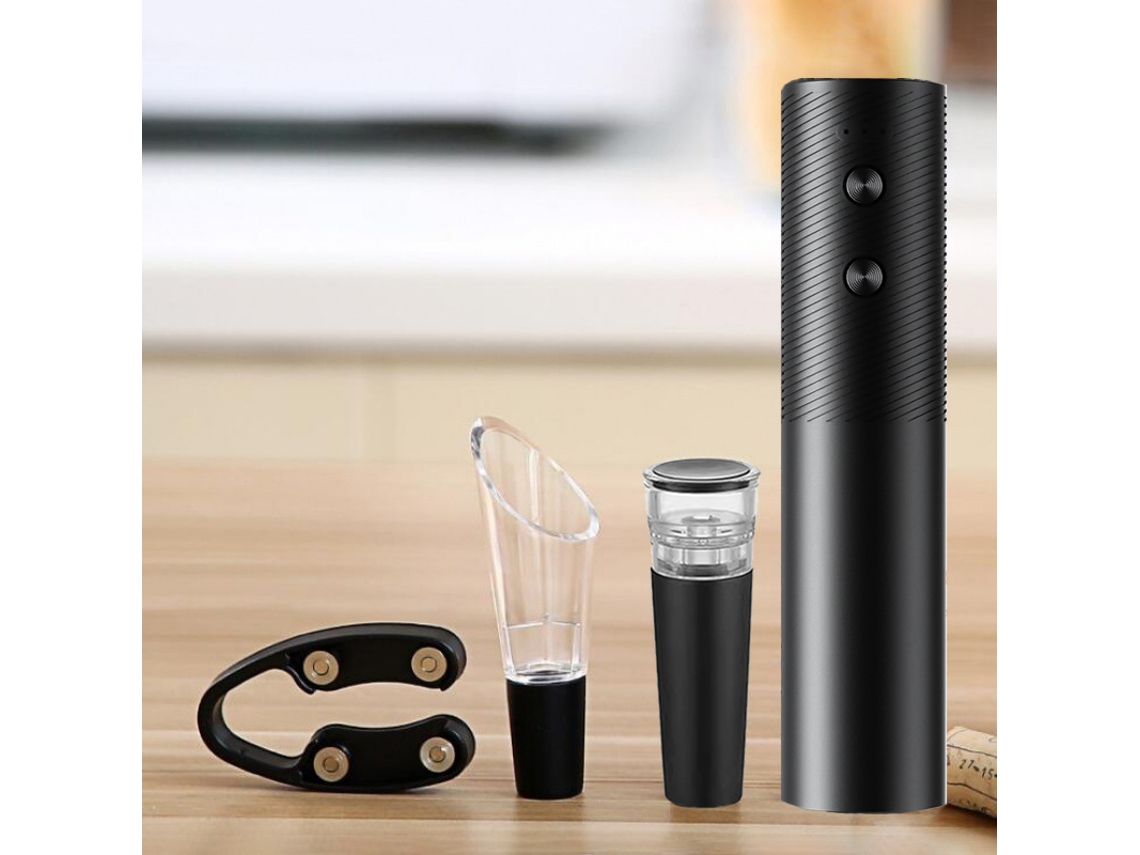 Abridor de botellas eléctrico recargable por USB, utensilios de cocina ecológicos Mdug (negro)