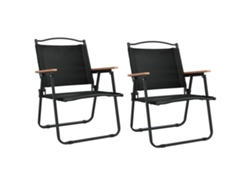 Maison Exclusive - Sillas de camping (2 unidades) 54x55x78 cm, tela Oxford negra